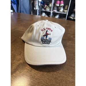 2009 bethpage black us open golf hat cap adjustable new old stock nos clean tan